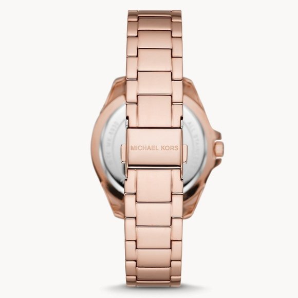NWT MICHAEL KORS Kacie Rose-Gold Tone Navy Dial Crystals MK6930 Watch main image 4